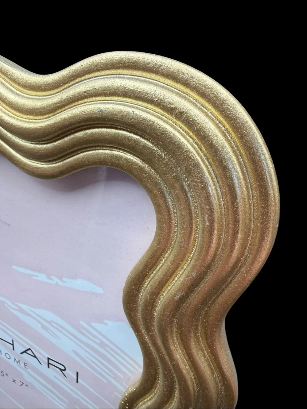 Tahari Gold Wavy Edge Photo Frame